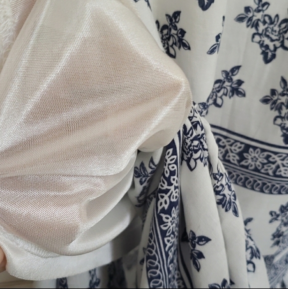 Sadie & Sage White Blue Open Back Maxi Dress - Picture 7 of 8